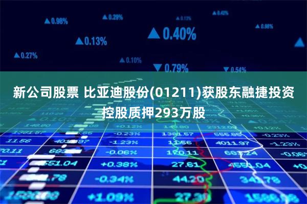 新公司股票 比亚迪股份(01211)获股东融捷投资控股质押293万股